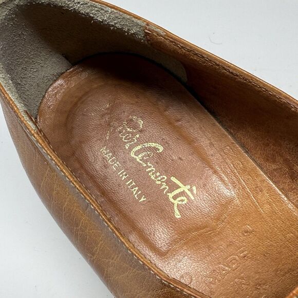 Jean Pier Clemente Loafers Mens 9.5 D Tan Brown Leather Tasseled Vintage Italy main image 13